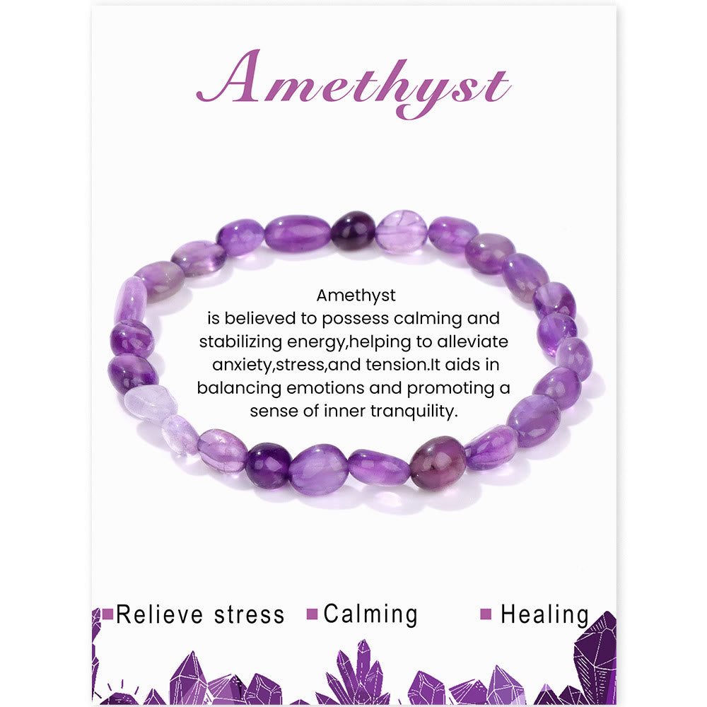Pulsera Olivenorma de cuentas de cristal irregulares naturales de 6-8 mm