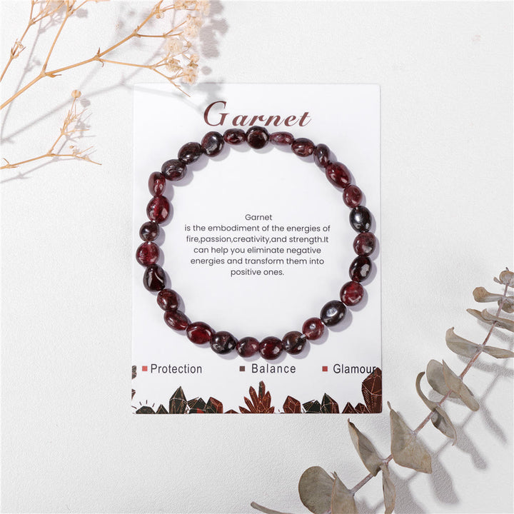Pulsera Olivenorma de cuentas de cristal irregulares naturales de 6-8 mm