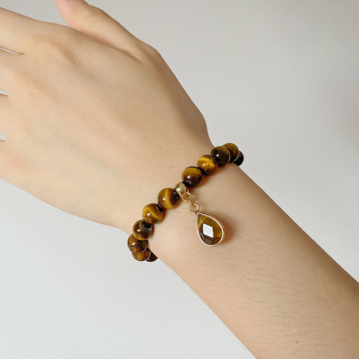 Pulsera Olivenorma de cuentas de cristal irregulares naturales de 8 mm