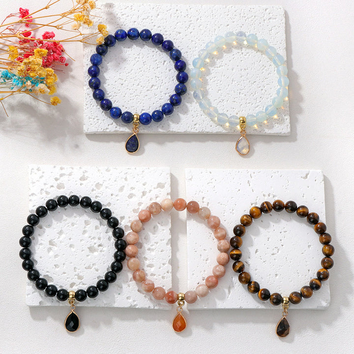 Pulsera Olivenorma de cuentas de cristal irregulares naturales de 8 mm