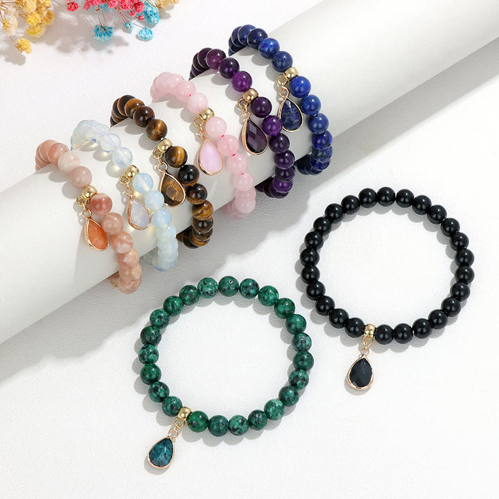 Pulsera Olivenorma de cuentas de cristal irregulares naturales de 8 mm