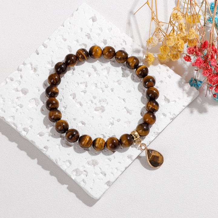 Pulsera Olivenorma de cuentas de cristal irregulares naturales de 8 mm
