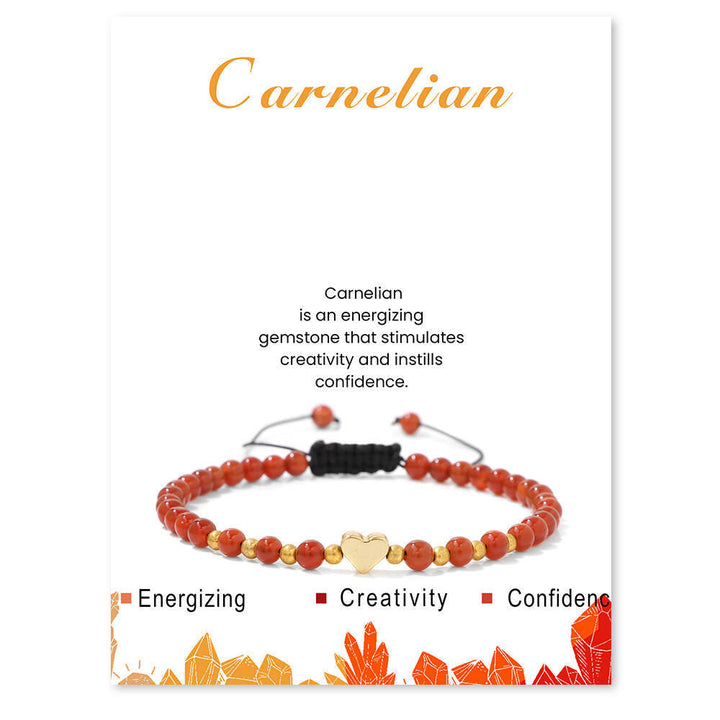 Pulsera de cordón con cuentas de cristal natural de 4 mm de Olivenorma