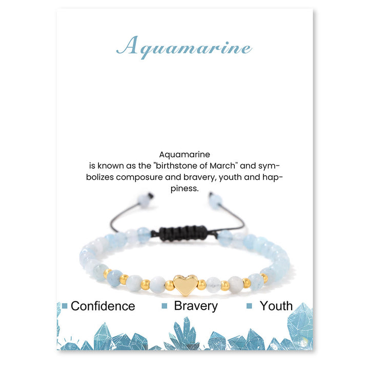 Pulsera de cordón con cuentas de cristal natural de 4 mm de Olivenorma