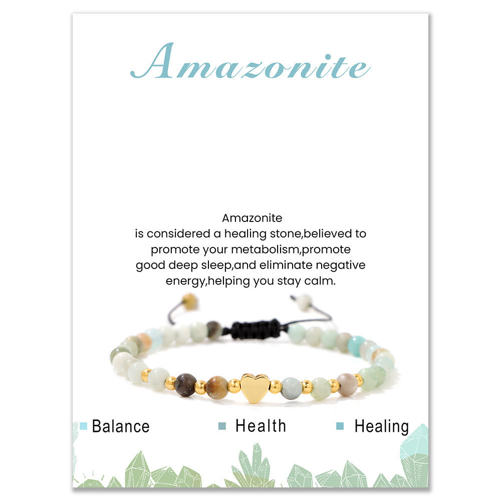 Pulsera de cordón con cuentas de cristal natural de 4 mm de Olivenorma