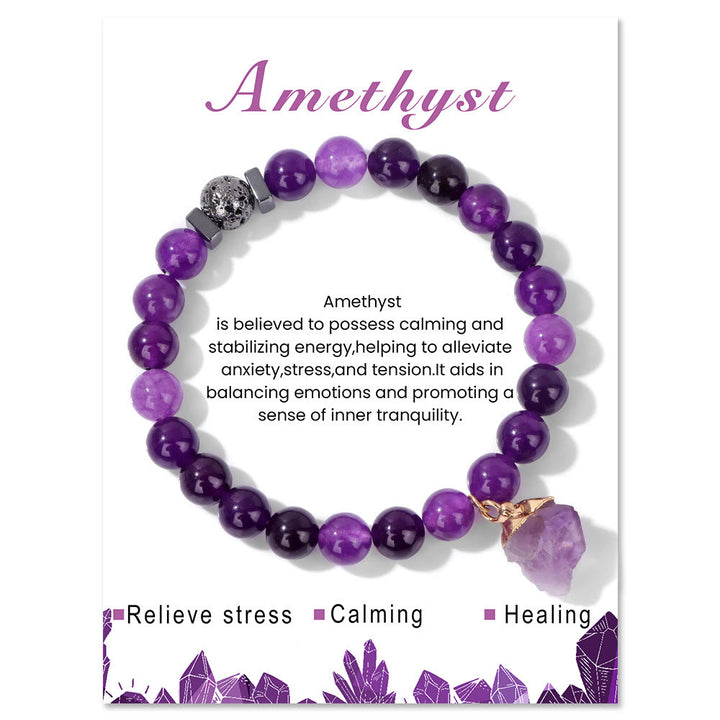 Pulsera con colgante de cuentas de lava de piedra natural Olivenorma
