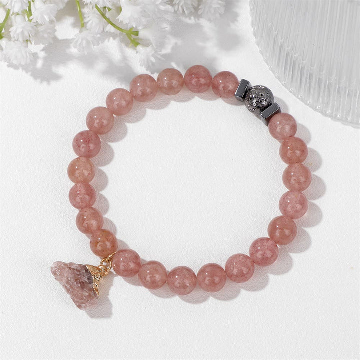 Pulsera con colgante de cuentas de lava de piedra natural Olivenorma