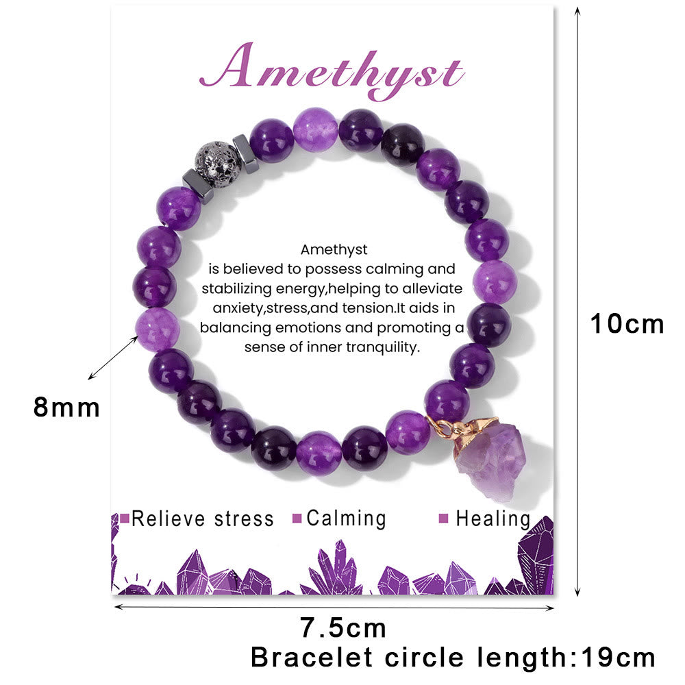 Pulsera con colgante de cuentas de lava de piedra natural Olivenorma