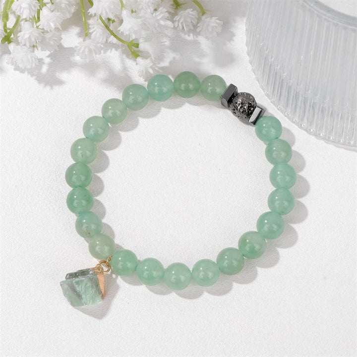 Pulsera con colgante de cuentas de lava de piedra natural Olivenorma