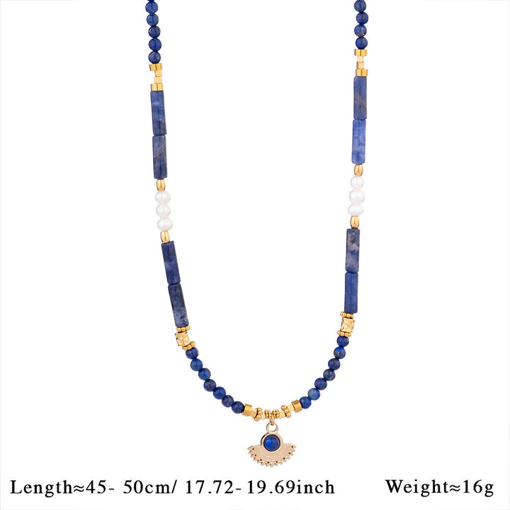 Collar con colgante de cuentas de piedra natural Olivenorma