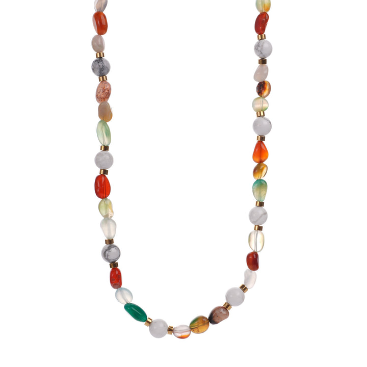 Collar de cuentas de concha de cristal natural Olivenorma con ojo malvado