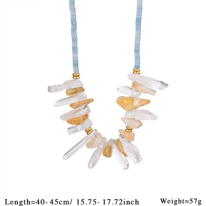 Collar con colgante de pez de acero inoxidable con cuentas de cristal de Olivenorma