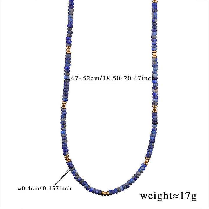 Collar de perlas de agua dulce y lapislázuli de Olivenorma