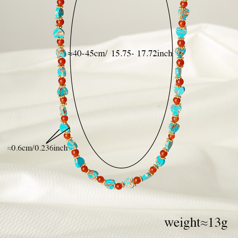 Collar con colgante de ojo malvado y cuentas de piedra del emperador Olivenorma