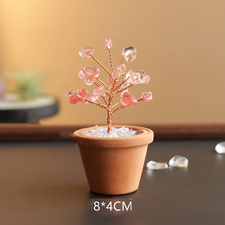 Árbol de la fortuna de grava natural de Olivenorma en maceta de cerámica decorativa