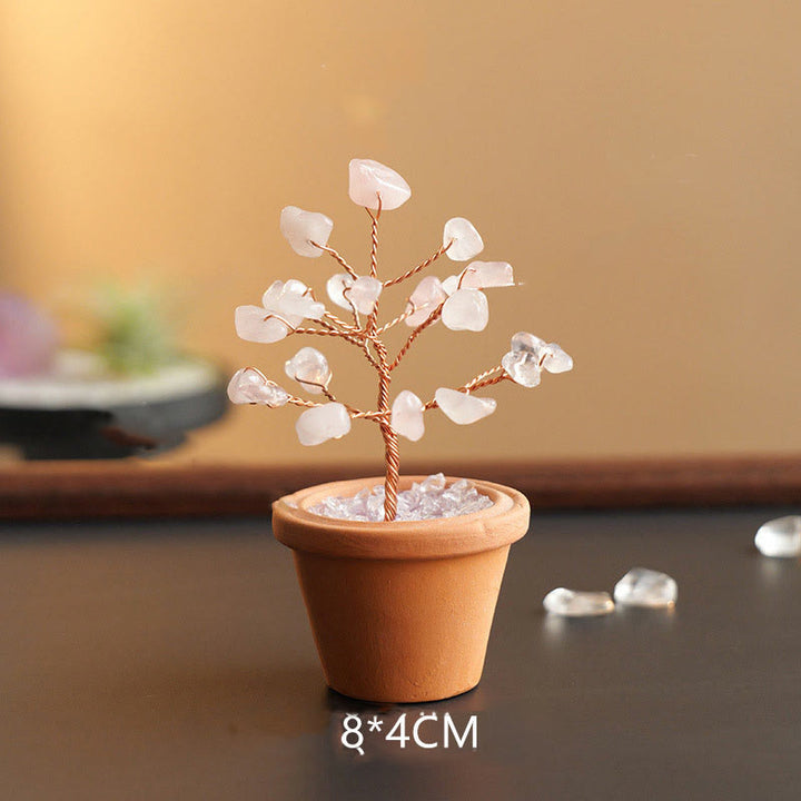 Árbol de la fortuna de grava natural de Olivenorma en maceta de cerámica decorativa