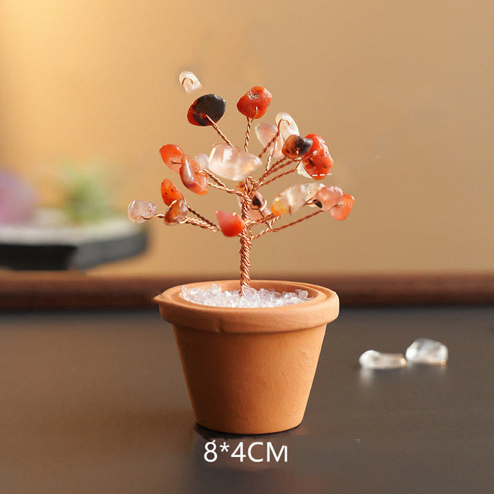 Árbol de la fortuna de grava natural de Olivenorma en maceta de cerámica decorativa