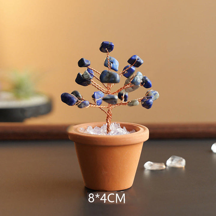 Árbol de la fortuna de grava natural de Olivenorma en maceta de cerámica decorativa