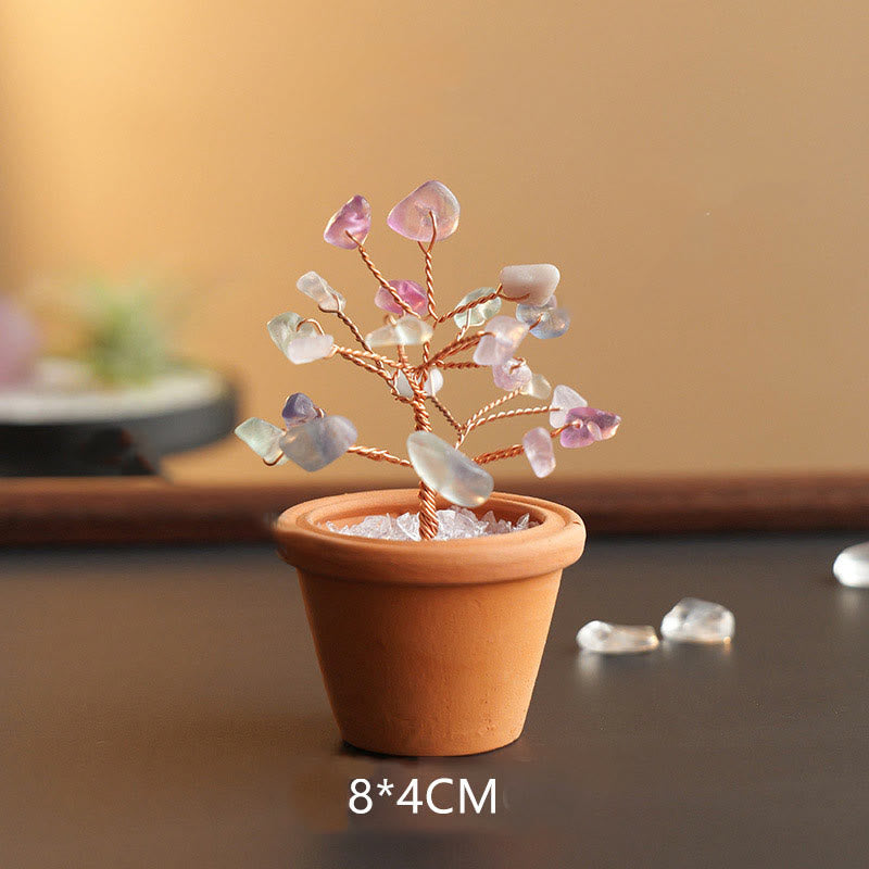 Árbol de la fortuna de grava natural de Olivenorma en maceta de cerámica decorativa