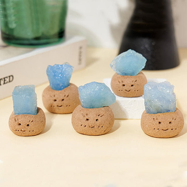 Decoración de habas pequeñas de aguamarina natural Olivenorma