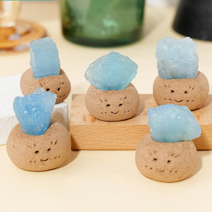 Decoración de habas pequeñas de aguamarina natural Olivenorma