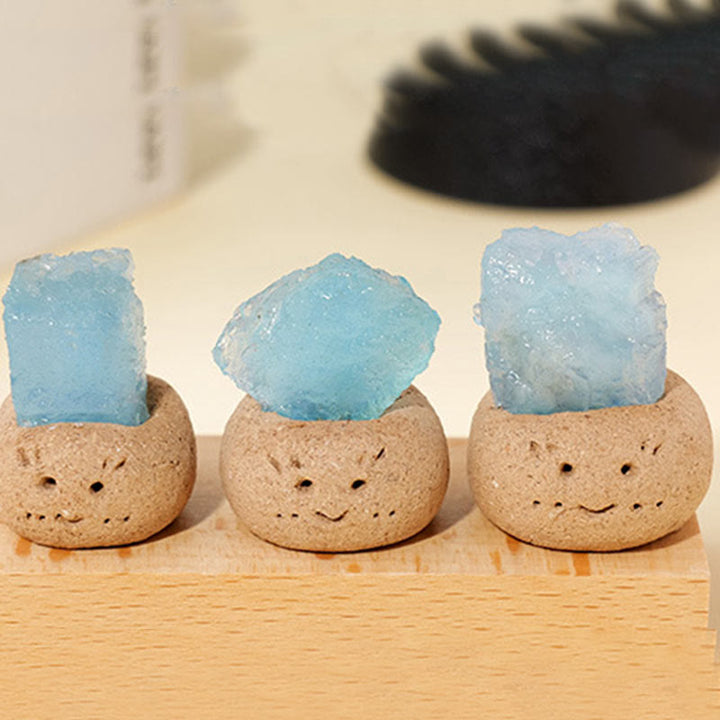 Decoración de habas pequeñas de aguamarina natural Olivenorma