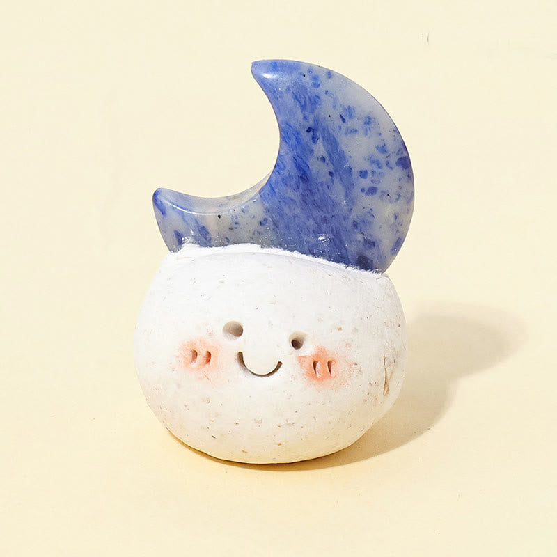Decoración de frijol pequeño con corte de luna de cristal natural Olivenorma