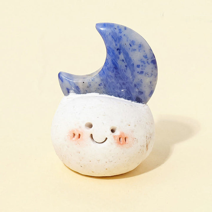 Decoración de frijol pequeño con corte de luna de cristal natural Olivenorma