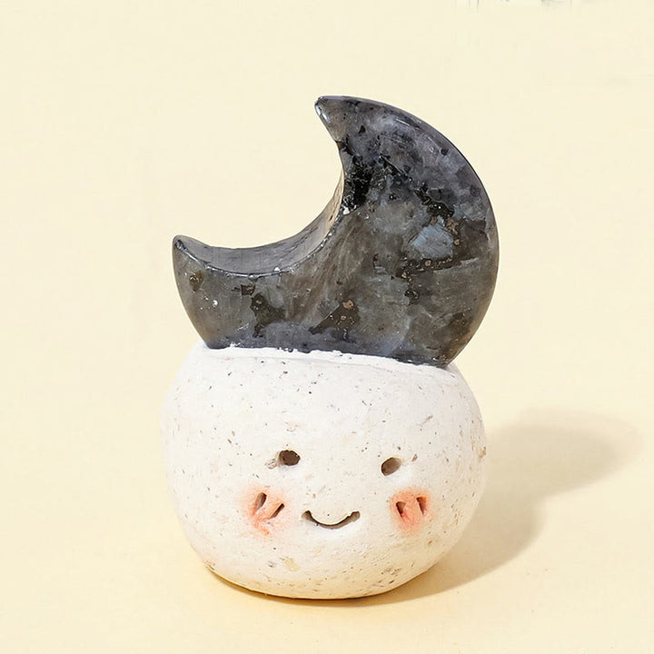 Decoración de frijol pequeño con corte de luna de cristal natural Olivenorma