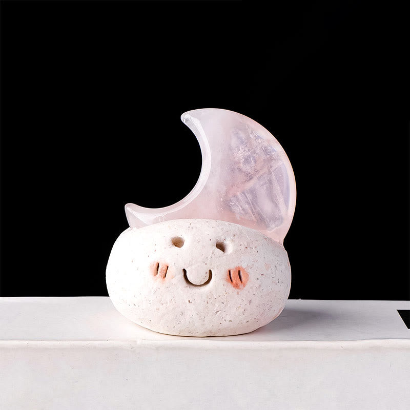 Decoración de frijol pequeño con corte de luna de cristal natural Olivenorma