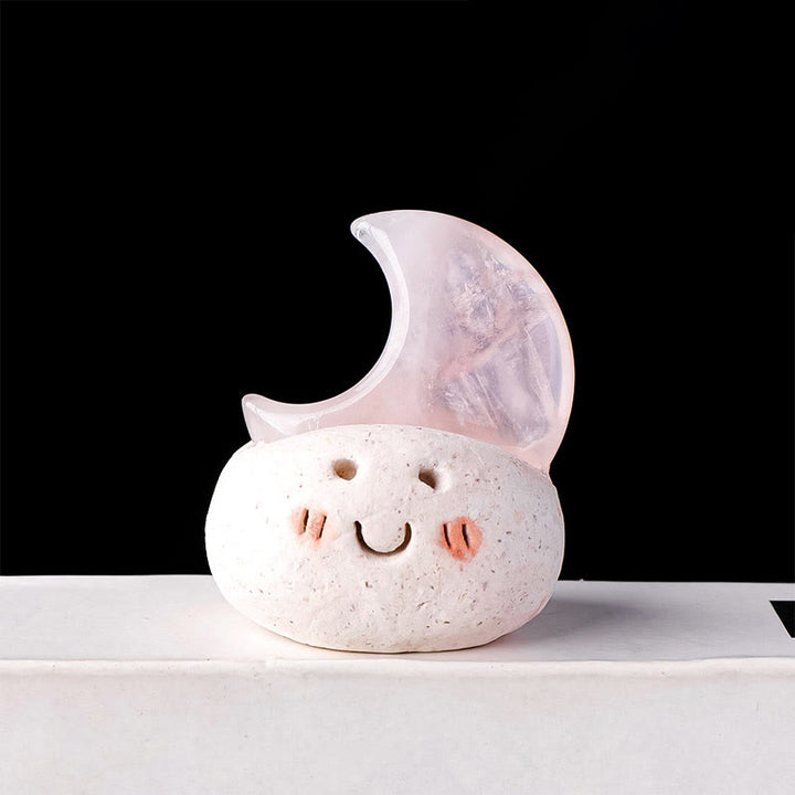 Decoración de frijol pequeño con corte de luna de cristal natural Olivenorma