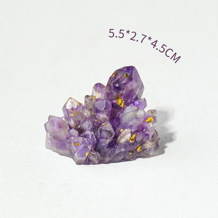 Piedra natural Olivenorma, grava, cristales epoxi, decoración de piedras preciosas