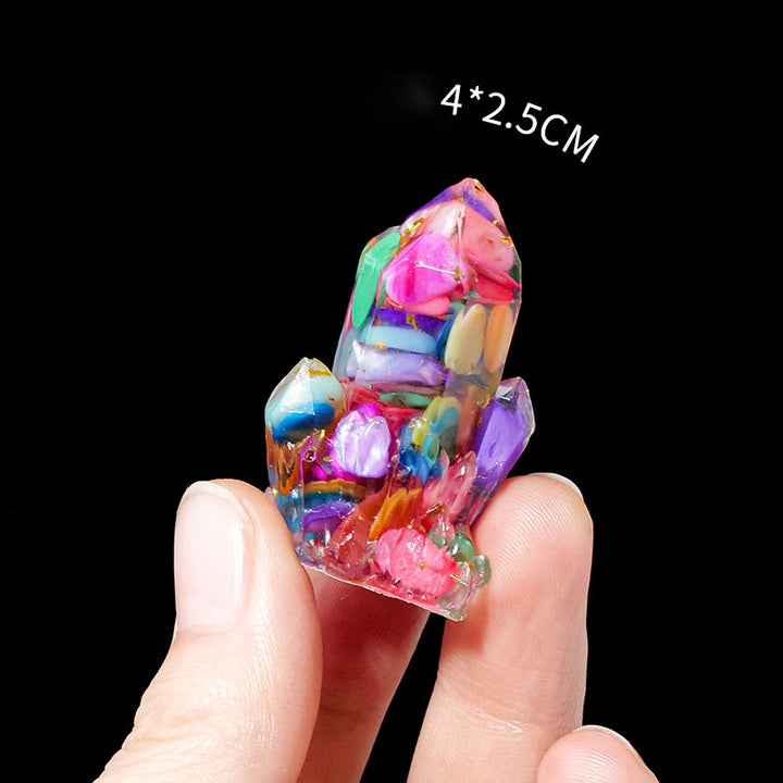 Piedra natural Olivenorma, grava, cristales epoxi, decoración de piedras preciosas