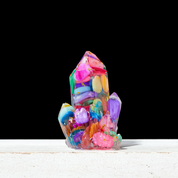 Piedra natural Olivenorma, grava, cristales epoxi, decoración de piedras preciosas