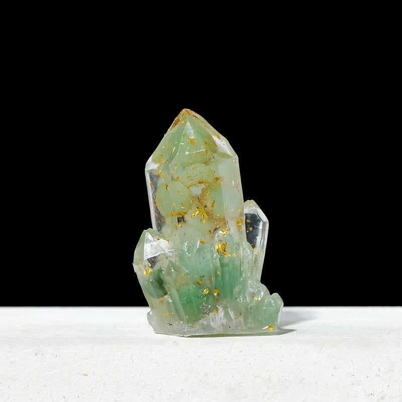 Piedra natural Olivenorma, grava, cristales epoxi, decoración de piedras preciosas