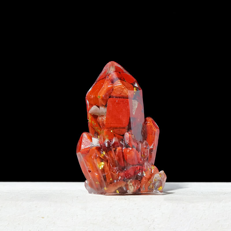 Piedra natural Olivenorma, grava, cristales epoxi, decoración de piedras preciosas
