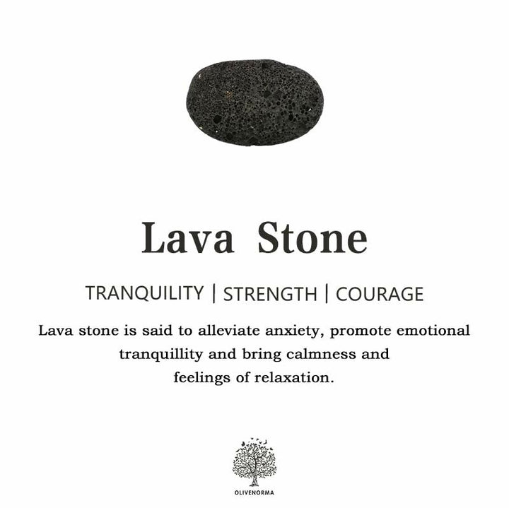 Pulsera de cuentas de piedra de lava de jaspe dálmata natural de Olivenorma