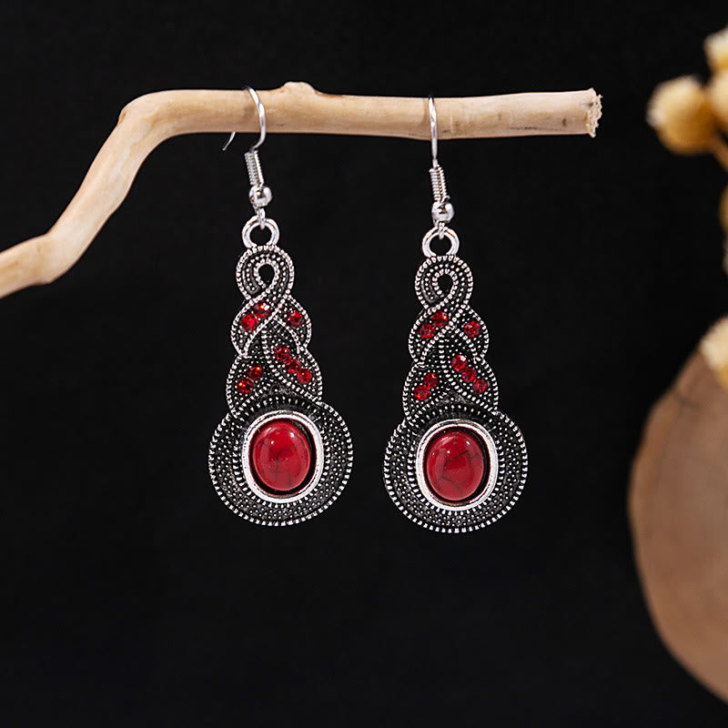 Pendientes Olivenorma estilo étnico retro con borlas bohemias de turquesa