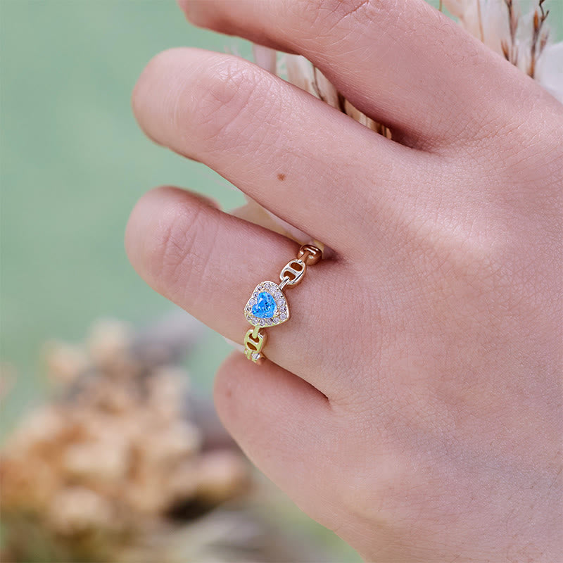 Anillo de nariz de cerdo con aguamarina Olivenorma