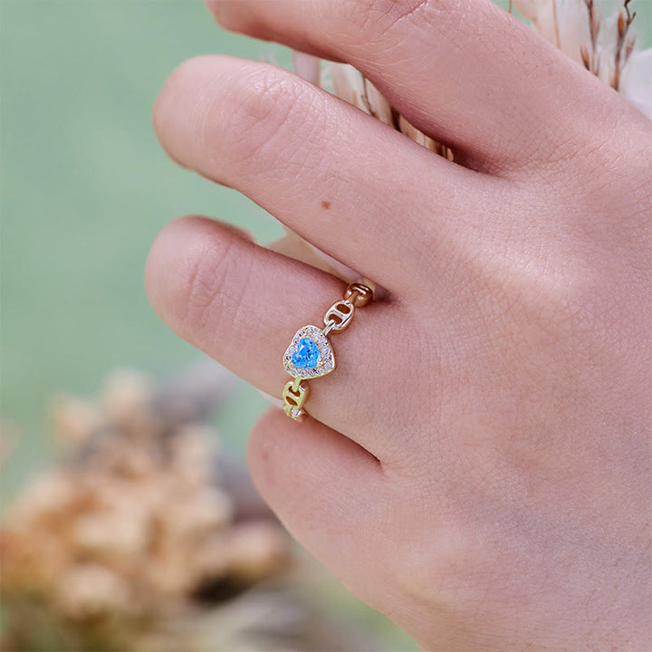 Anillo de nariz de cerdo con aguamarina Olivenorma