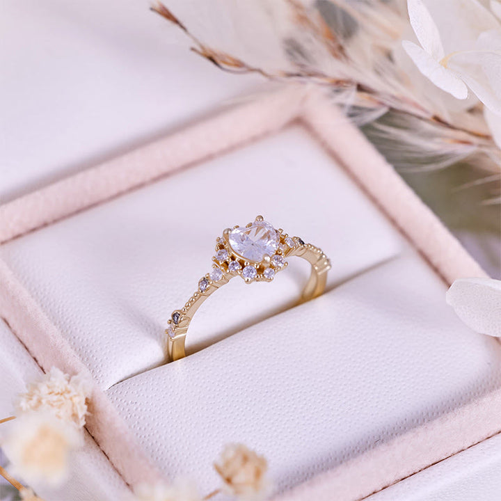 Anillo Olivenorma "Gypsophila" con corazón de diamantes simulados