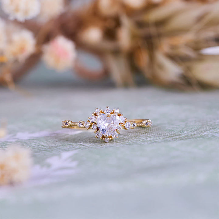 Anillo Olivenorma "Gypsophila" con corazón de diamantes simulados