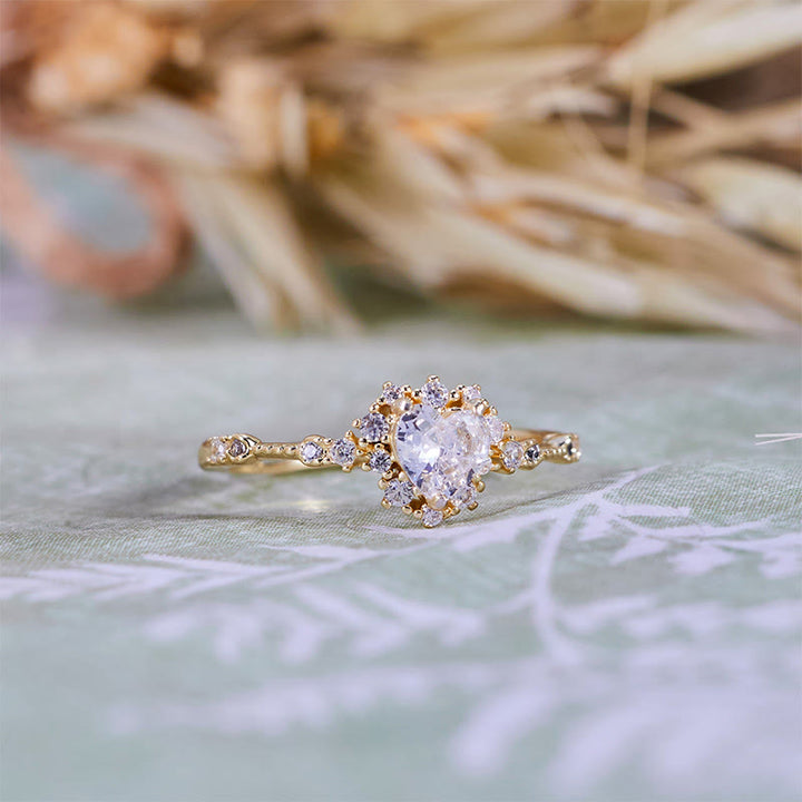 Anillo Olivenorma "Gypsophila" con corazón de diamantes simulados