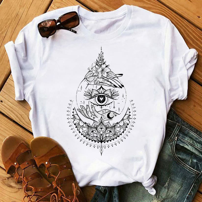 Camisetas de algodón inspiradoras con estampado del Tarot de Olivenorma