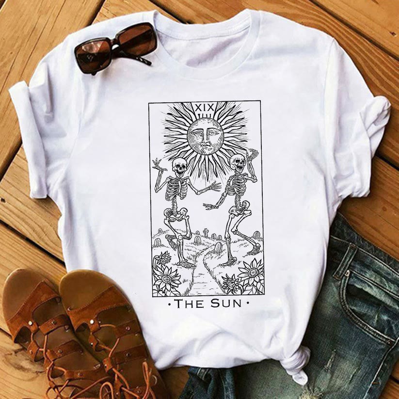 Camisetas de algodón inspiradoras con estampado del Tarot de Olivenorma
