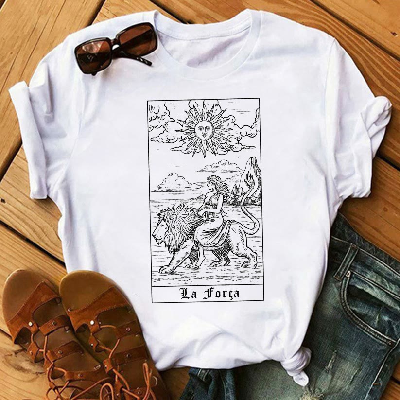 Camisetas de algodón inspiradoras con estampado del Tarot de Olivenorma