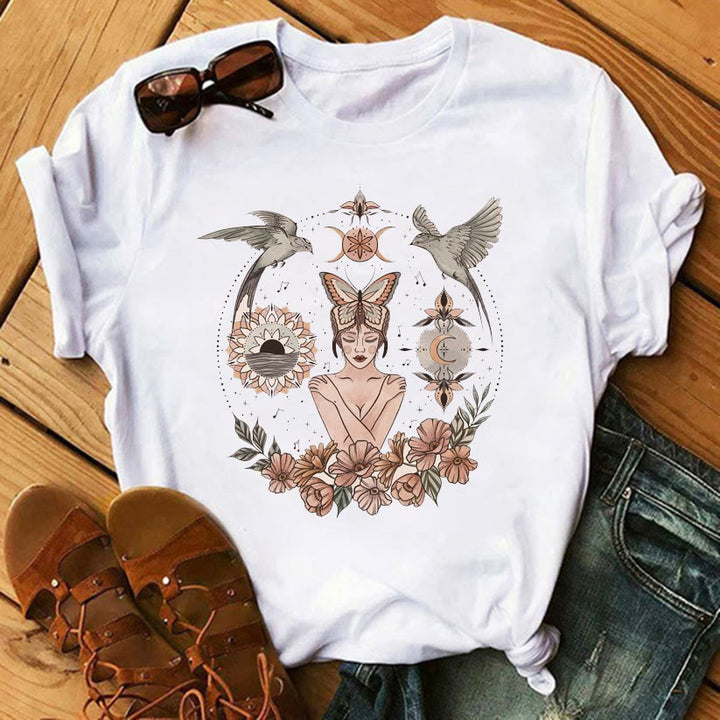 Camisetas de algodón inspiradoras con estampado del Tarot de Olivenorma