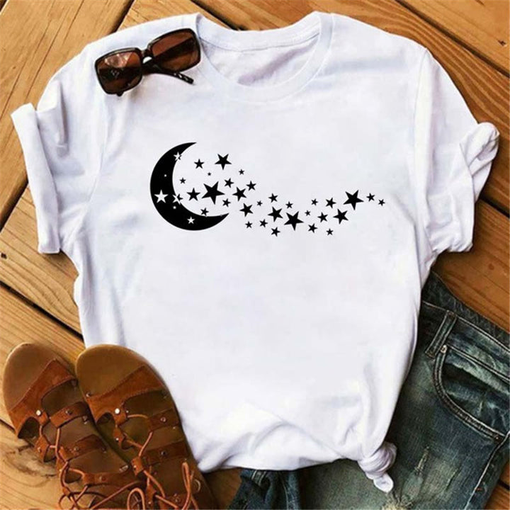 Camiseta Olivenorma de poliéster con estampado de mariposas y luna