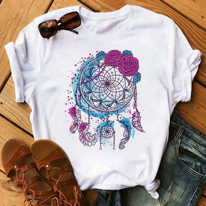 Camiseta Olivenorma Modal con estampado de atrapasueños y árbol de la vida