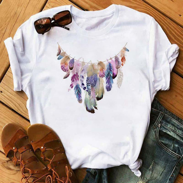 Camiseta Olivenorma Modal con estampado de atrapasueños y árbol de la vida